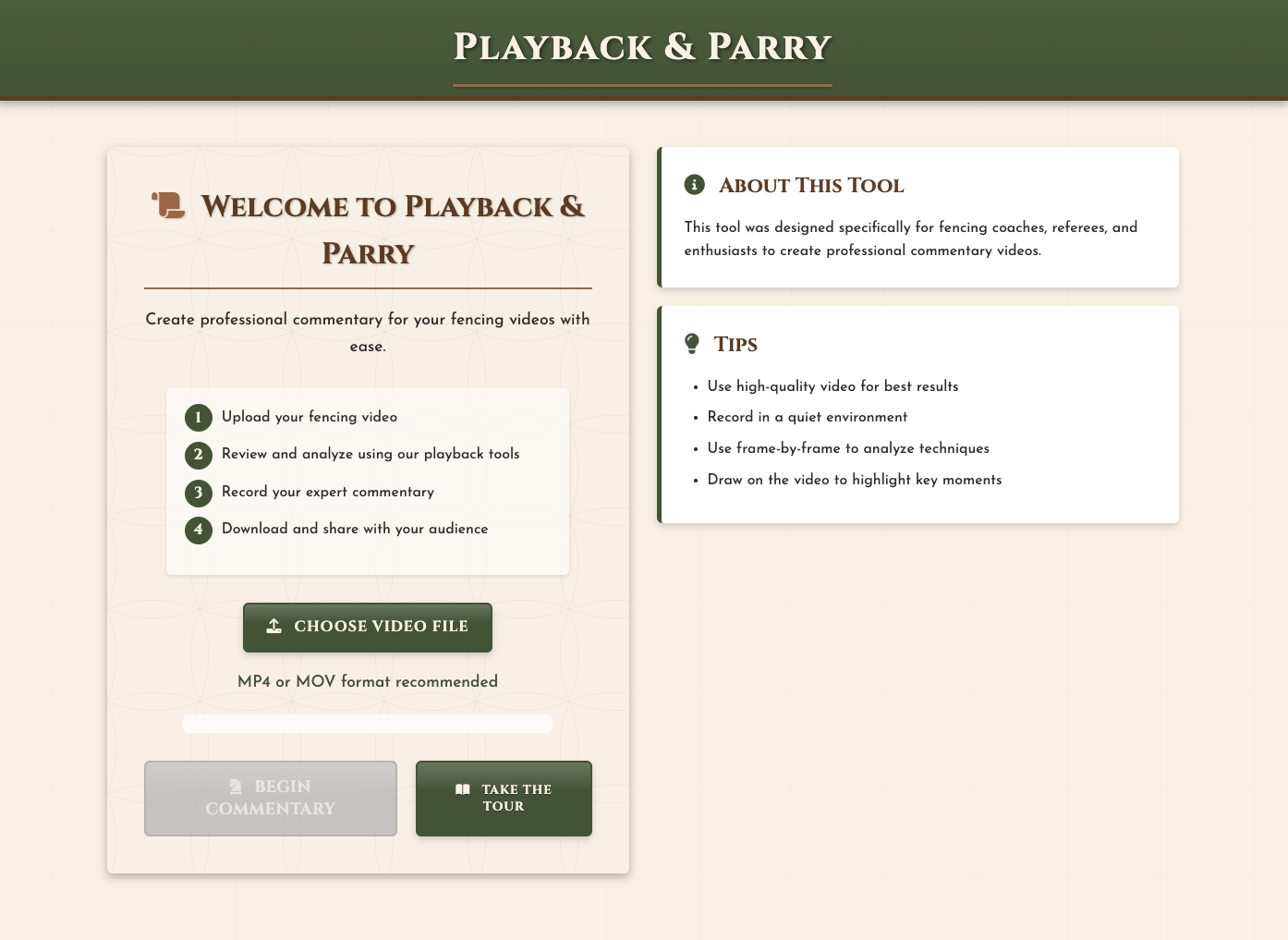 Welcome screen